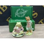 A pair of Beswick Ware Beatrix Potter ornaments includes “667 Foxy whiskered gentleman” & “844