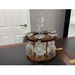 Crystal x5 glass and decanter on stand