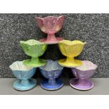 Set of 6 Maling lustre Harlequin sundae dishes/ ice cream dessert bowls