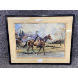 Large watercolour Cecily Walton ‘The Rocking horse’ signed bottom right (74cm x 58cms)