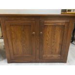 Dark Ercol double door cupboard, with twist handle lock- 103x48.5cm, Height 86cm