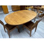 Teak extending dinning & 4 chairs