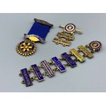 Two inner wheel club medals/badges Newcastle upon Tyne plus a past president 1967-68 rotary