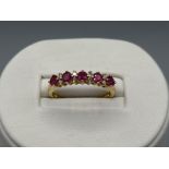 Ladies 18ct gold Ruby and diamond ring, size Q (3.19g)