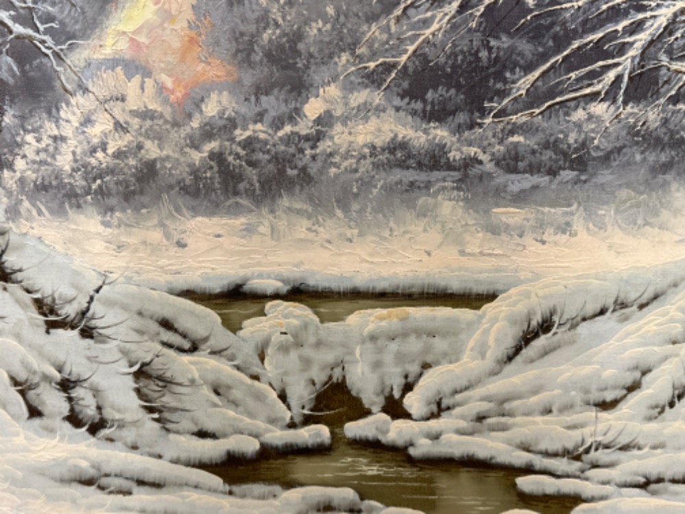 Josef Joseph Dande “winter landscape” 1960’s, signed by the artist bottom left, in a superb gilt - Image 3 of 3