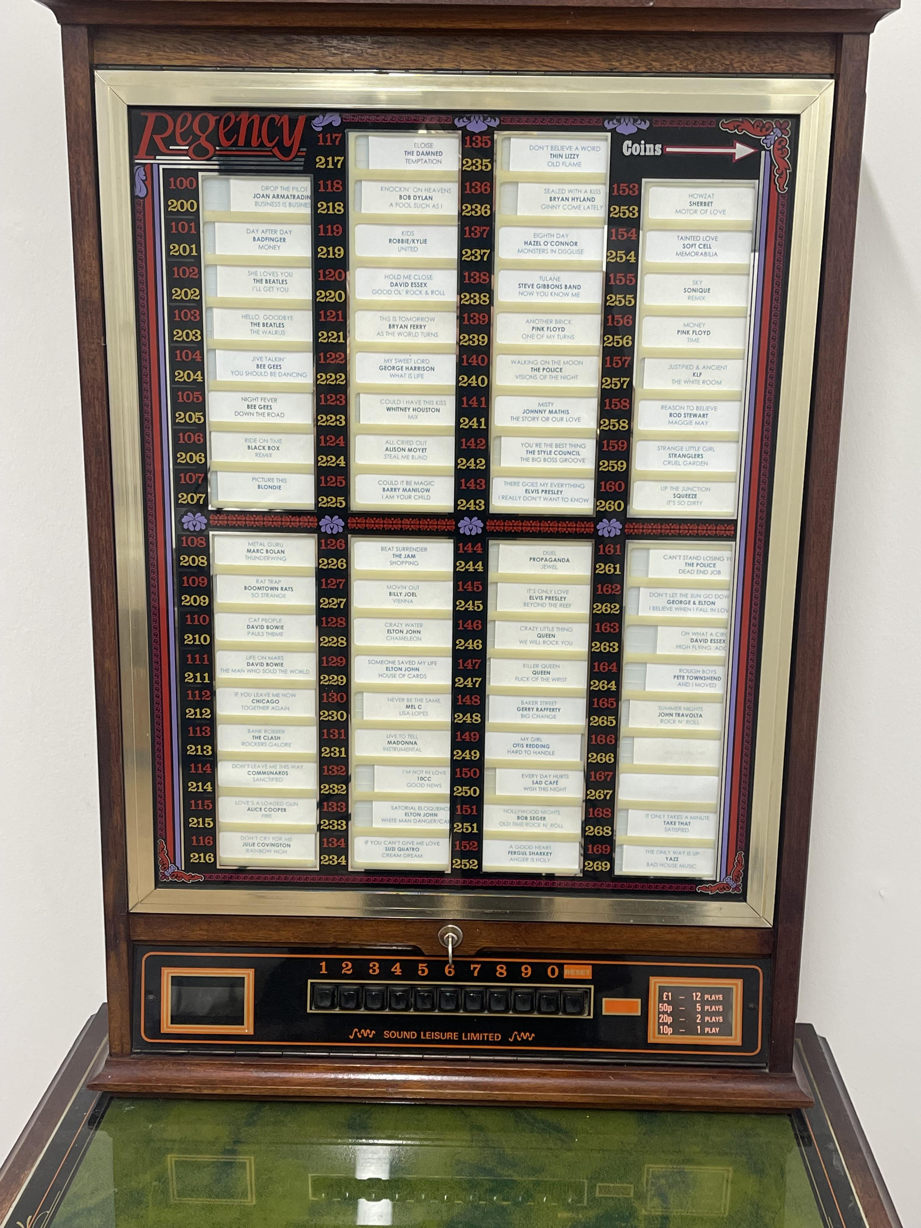 Regency “Sound leisure limited” juke box, with key & large quantity of 45’s records - H172 W41 L64 - Image 3 of 7