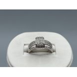 9ct White Gold Fancy Multi Set Ring - Weighing 4.68 grams - Size N