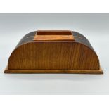1930s Art Deco two tone wooden tea caddy - L24.5 x D8cm, height 10cm