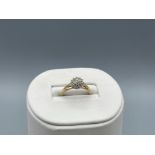 9ct Yellow Diamond Cluster Ring - Weighing 1.74 grams - Size K
