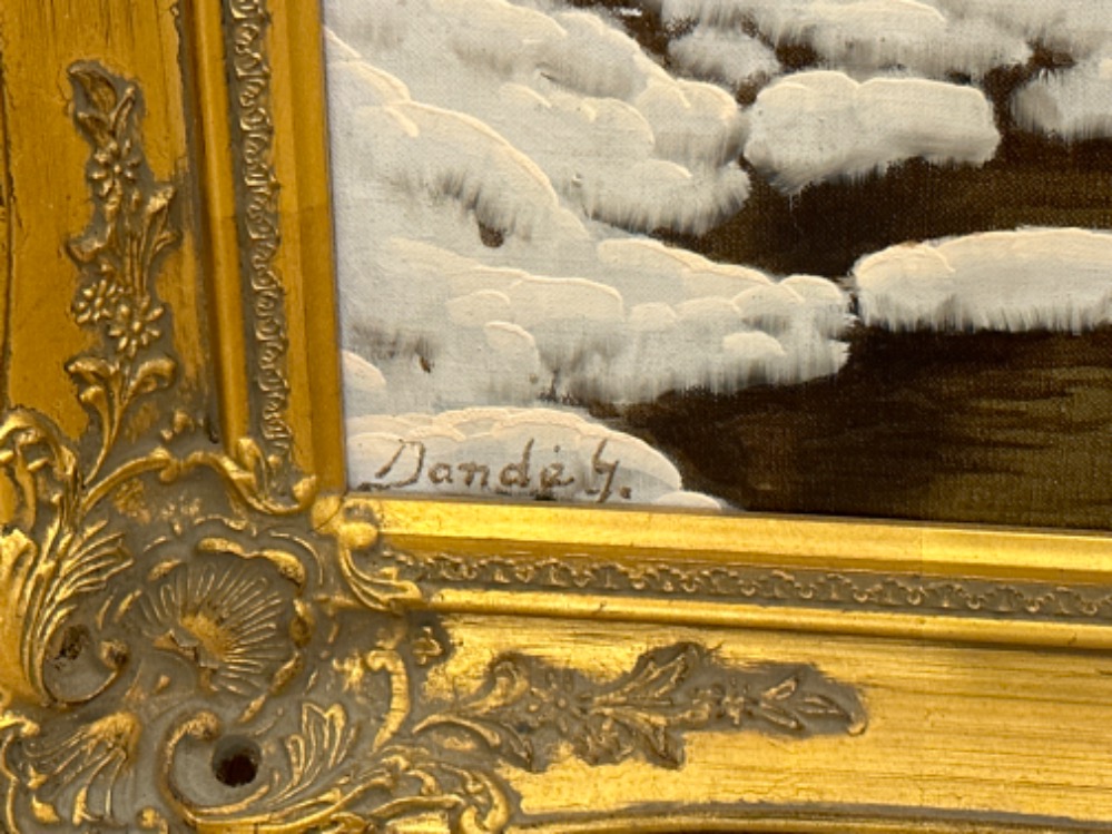 Josef Joseph Dande “winter landscape” 1960’s, signed by the artist bottom left, in a superb gilt - Image 2 of 3