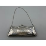 A Victorian electroplated nickel on silver (EPNS) ladies chain purse/evening bag - 17.5cm x 8cm