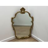 Gilt framed mirror with antique Italian carved wooden frame, 94x62cm