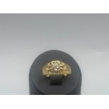 18ct Yellow Gold G.Bros Victorian hallmarked old cushion cut gypsy ring with an approximate 0.75