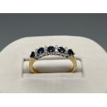 Ladies 18ct gold Sapphire and diamond ring, size Q (3.26g)