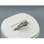 9ct Yellow Gold Topaz & White Stone Half Eternity Ring - Weighing 1.91 grams - Size L