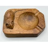 Robert “Mouseman” Thompson carved solid oak ashtray - 10x7.5cm