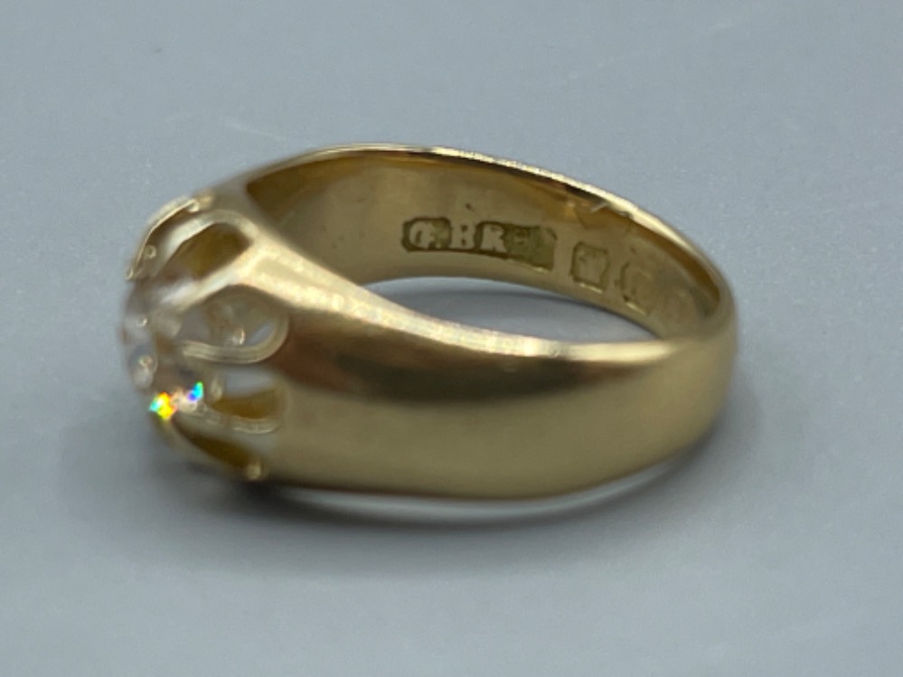 18ct Yellow Gold G.Bros Victorian hallmarked old cushion cut gypsy ring with an approximate 0.75 - Image 5 of 5