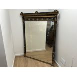 Mid 19th century large Gilt Gesso and ebonised wood bevelled over mantle mirror - 137 x 183cm