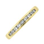 An 18ct gold brilliant-cut diamond half eternity ring.