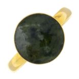 A nephrite single-stone ring.