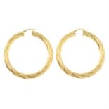 A pair of 9ct gold hoop earrings, by Uno-A-Erre.