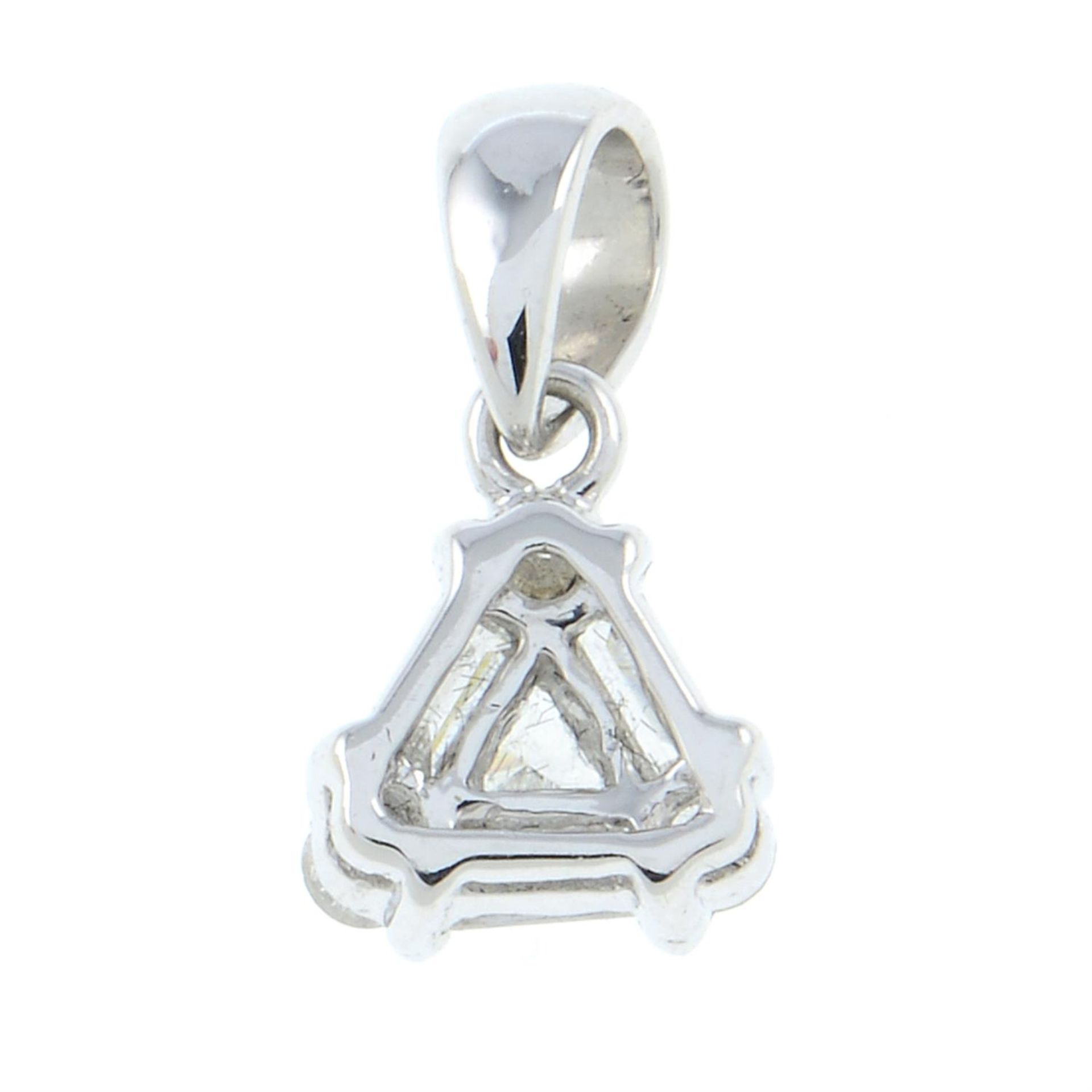 A diamond triangular-shape cluster pendant. - Image 2 of 2