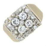 A diamond cluster dress ring.