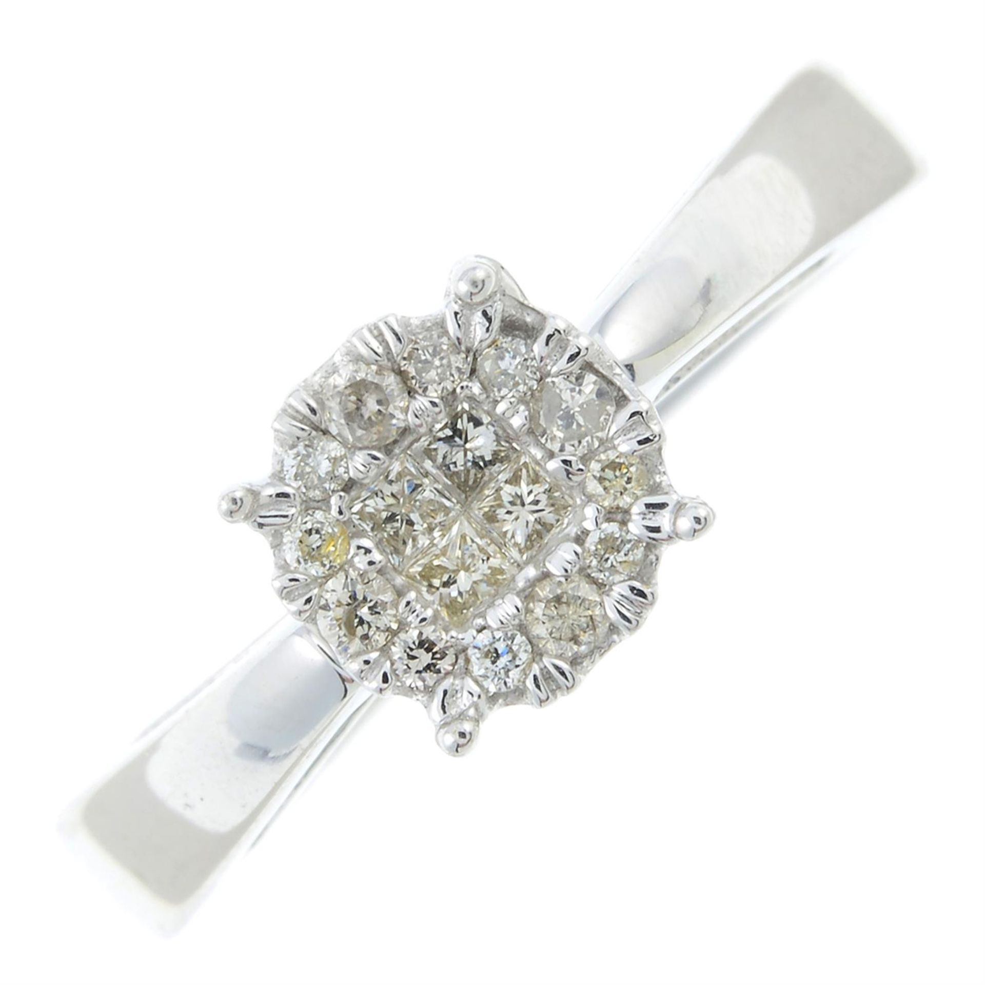A vari-cut diamond cluster ring.