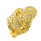 An 18ct gold diamond leopard ring.