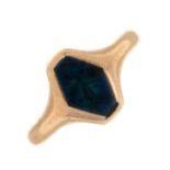 An early 20th century 9ct gold hardstone signet ring.