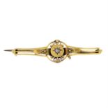 An early 20th century 15ct gold old-cut diamond brooch.