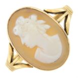 A shell cameo ring.