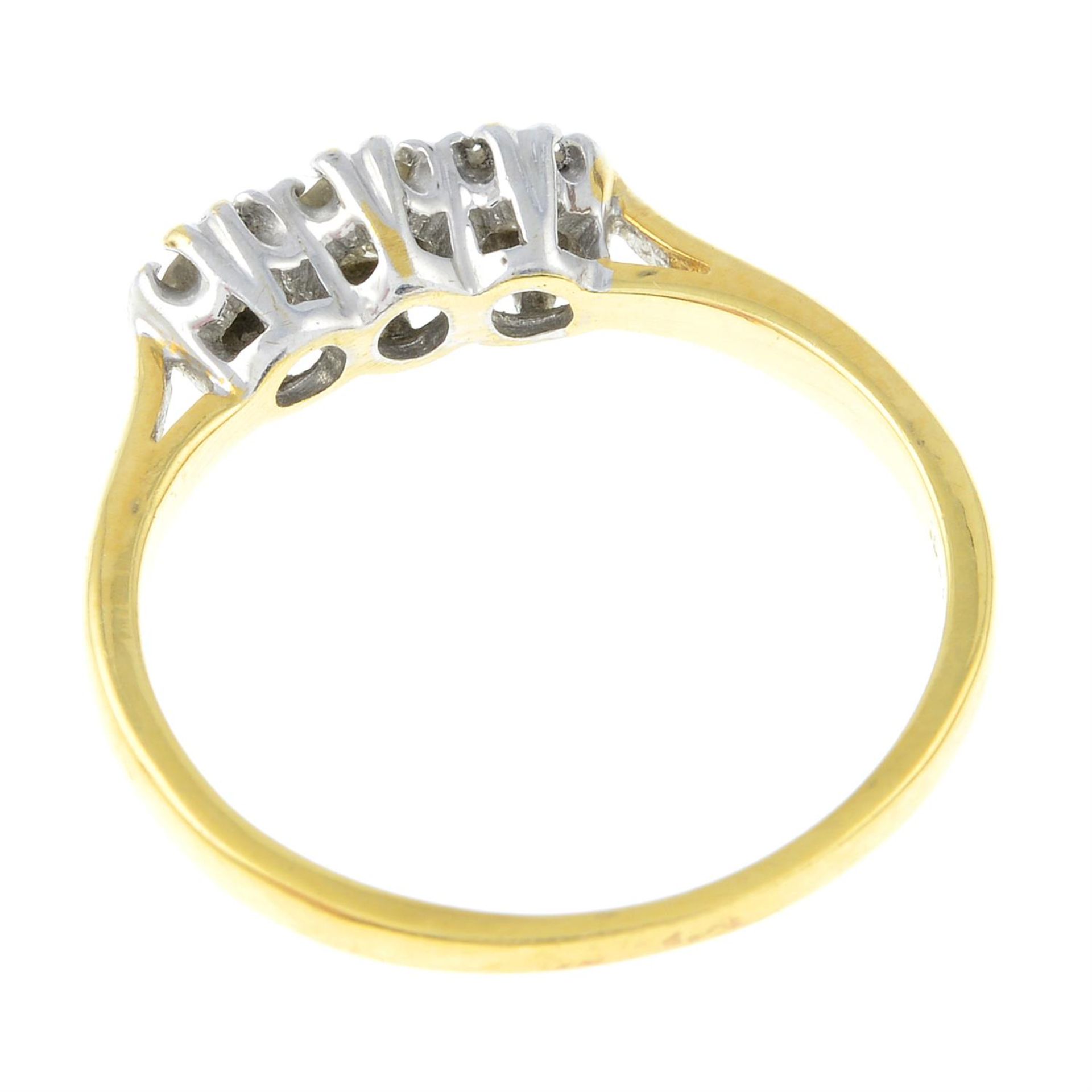 A brilliant-cut diamond three-stone ring. - Image 2 of 2