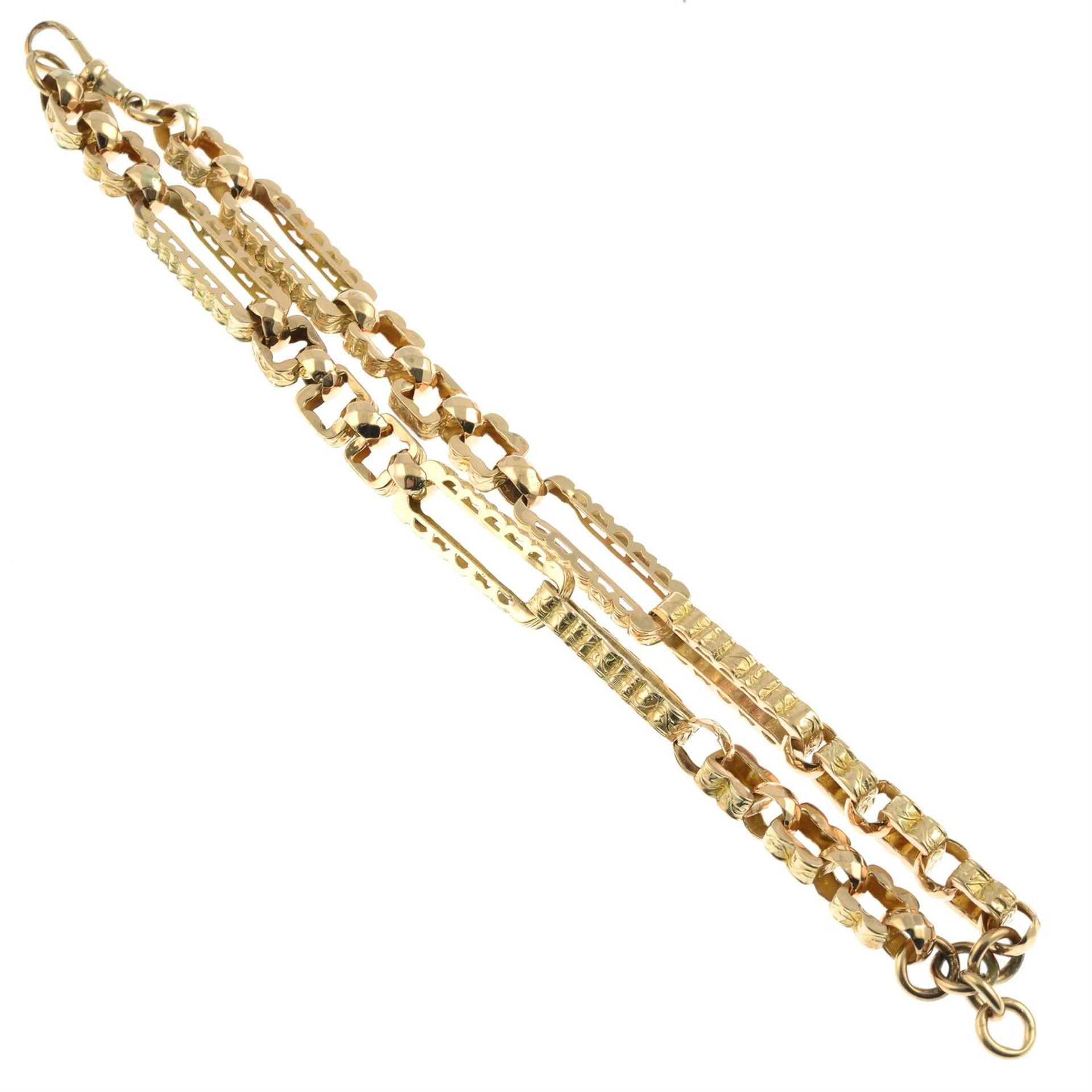 A late 19th century 9ct gold fancy-link chain. - Image 2 of 2