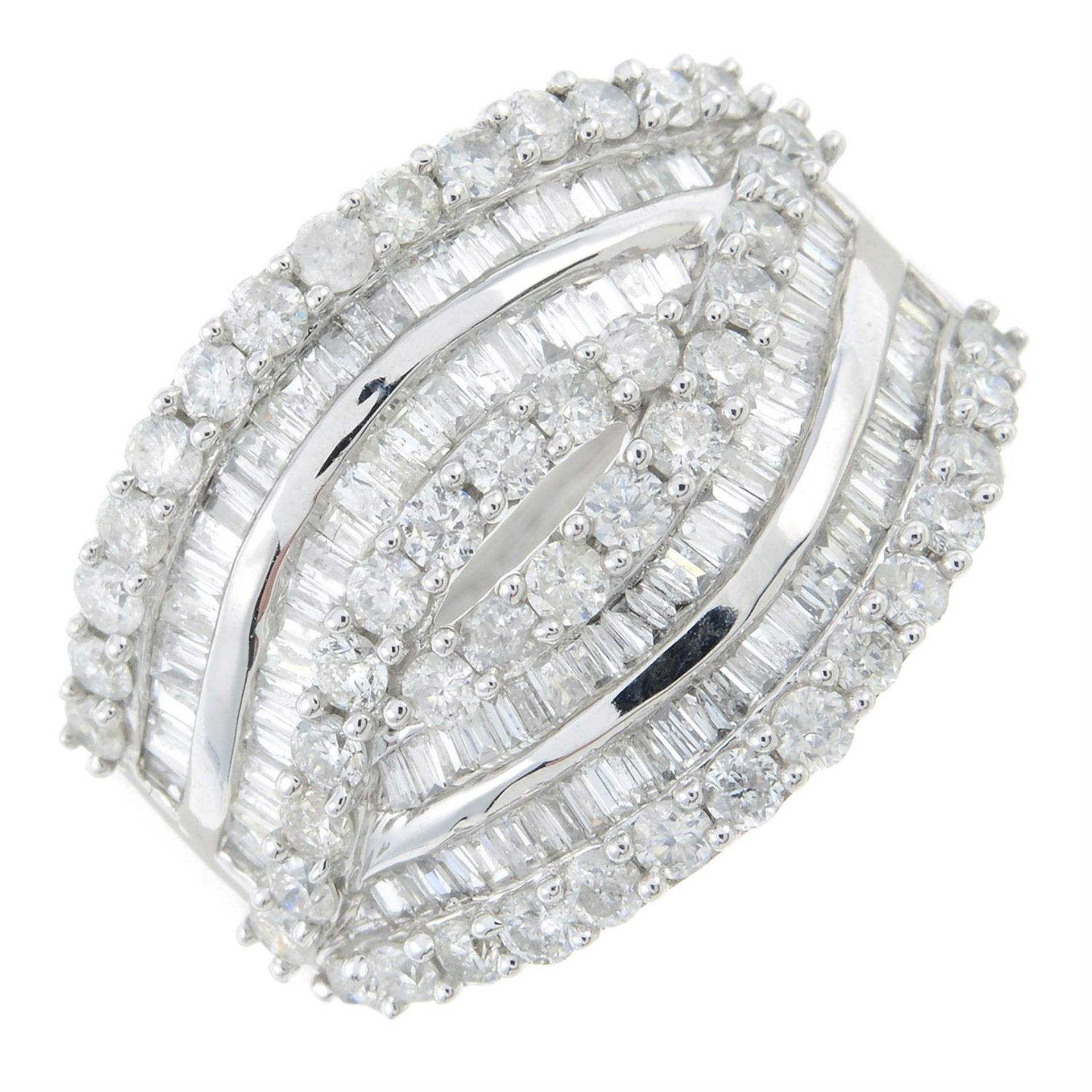 A vari-cut diamond dress ring.