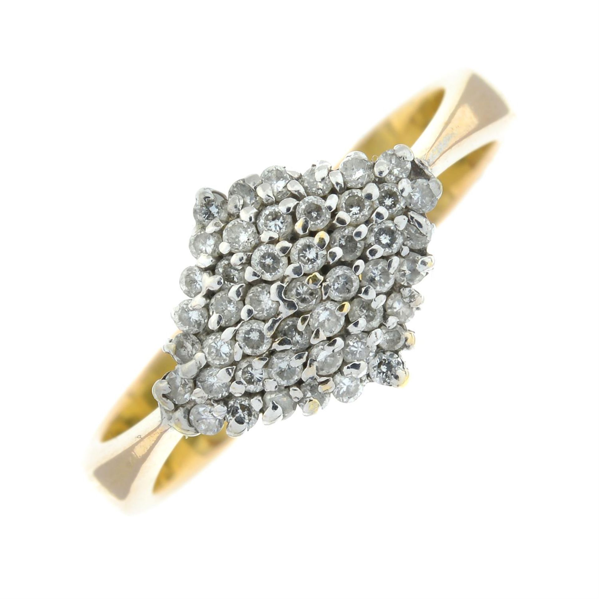 An 18ct gold brilliant-cut diamond cluster ring.