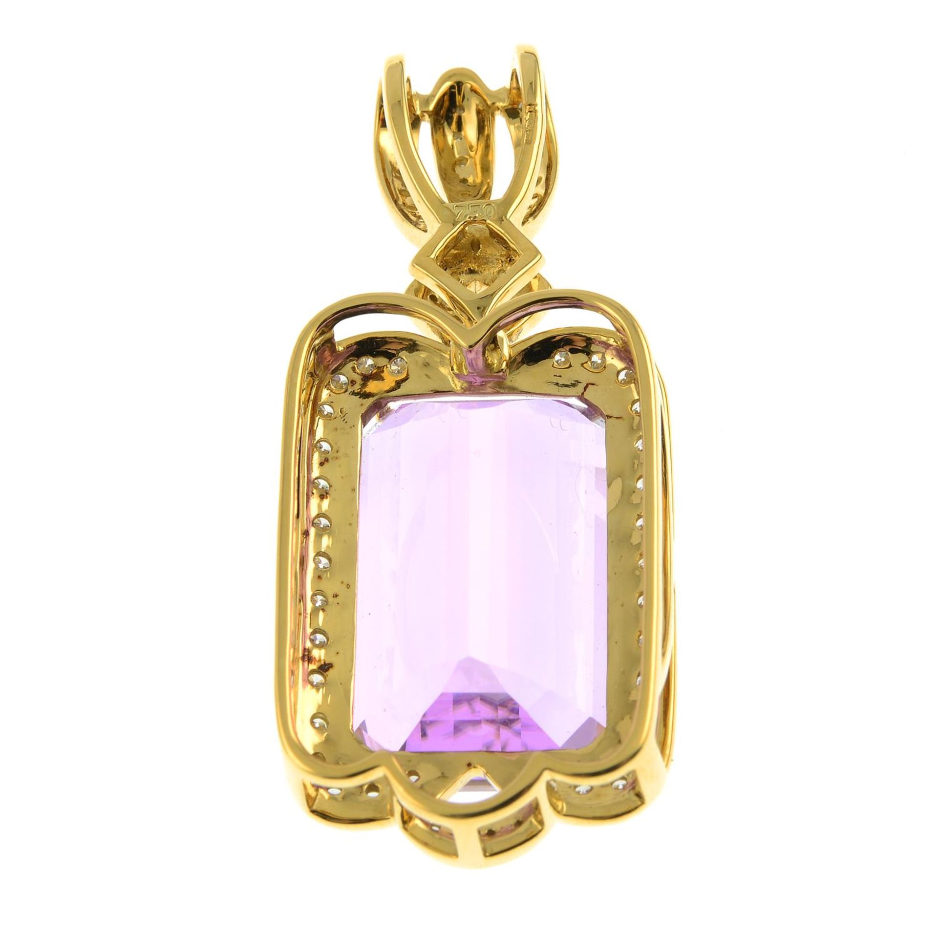 An 18ct gold kunzite and diamond pendant. - Image 3 of 4