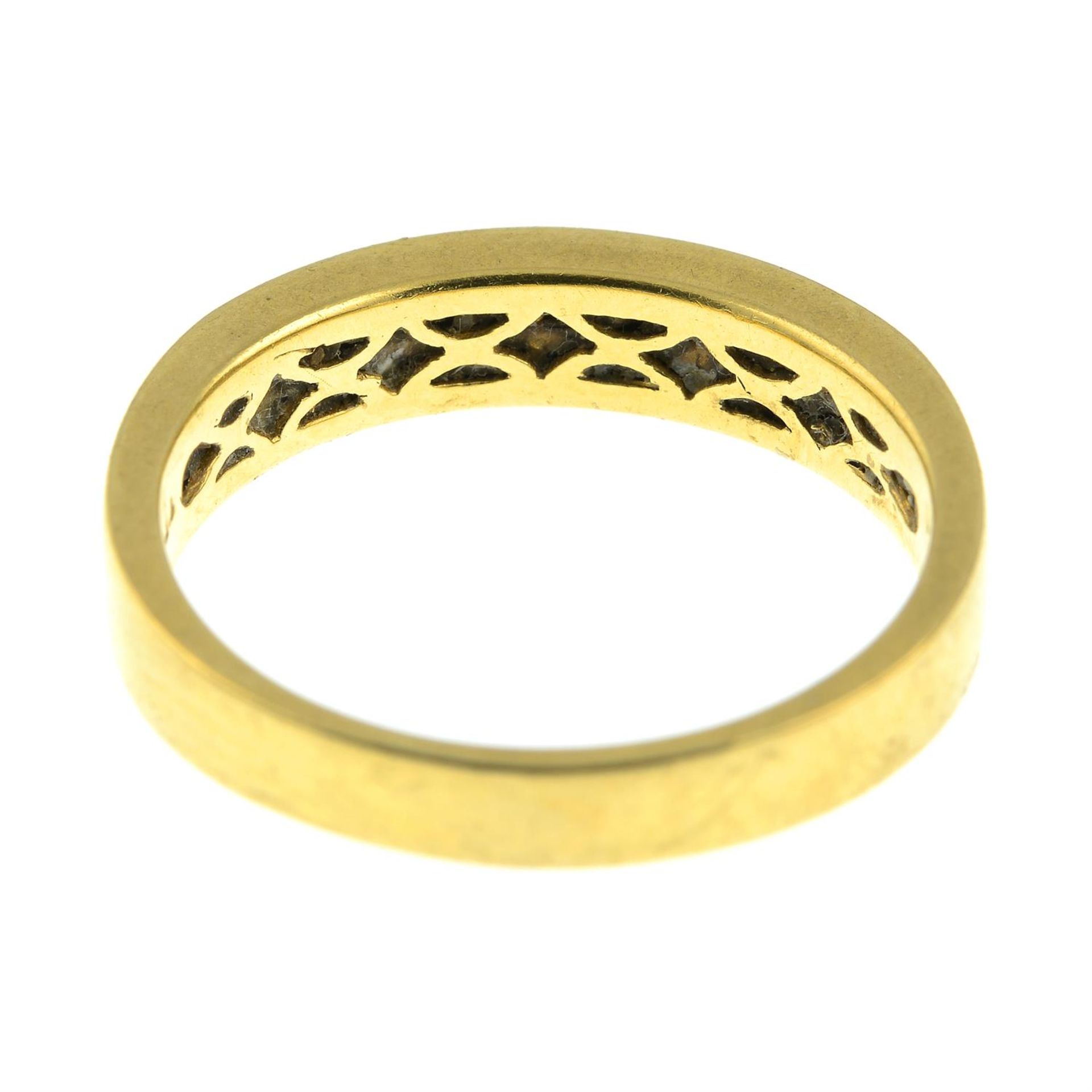 An 18ct gold baguette-cut and square-shape diamond half-eternity ring. - Image 4 of 6