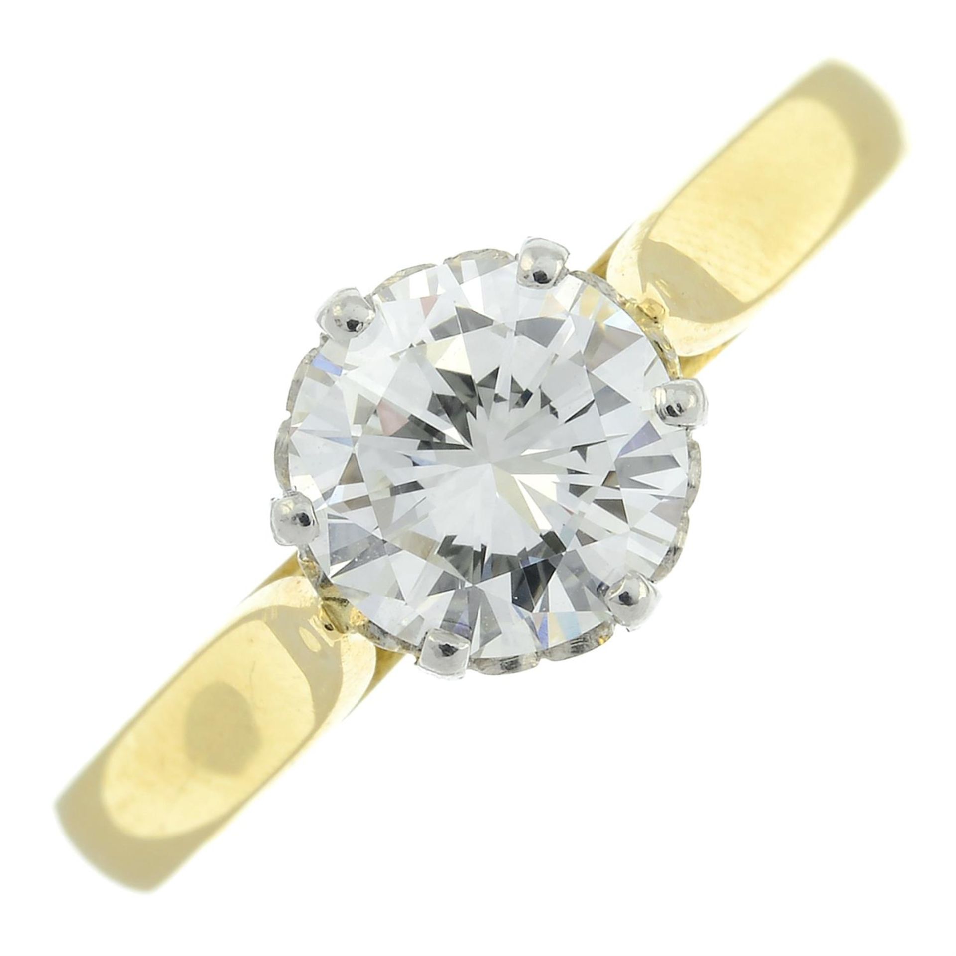 An 18ct gold diamond single-stone ring. - Image 2 of 6