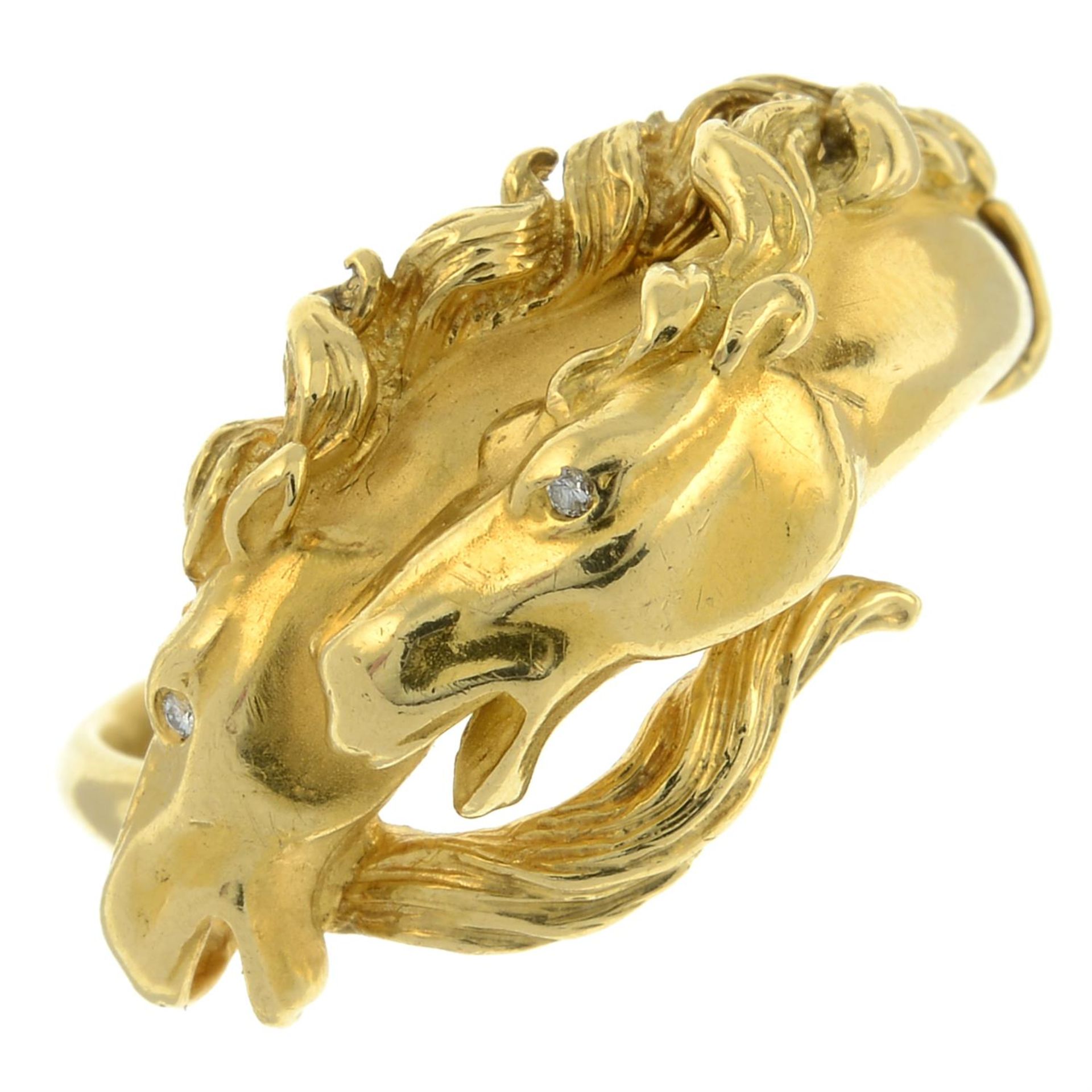 An 18ct gold horse ring, with diamond eyes, by Carrera y Carrera. - Image 2 of 6