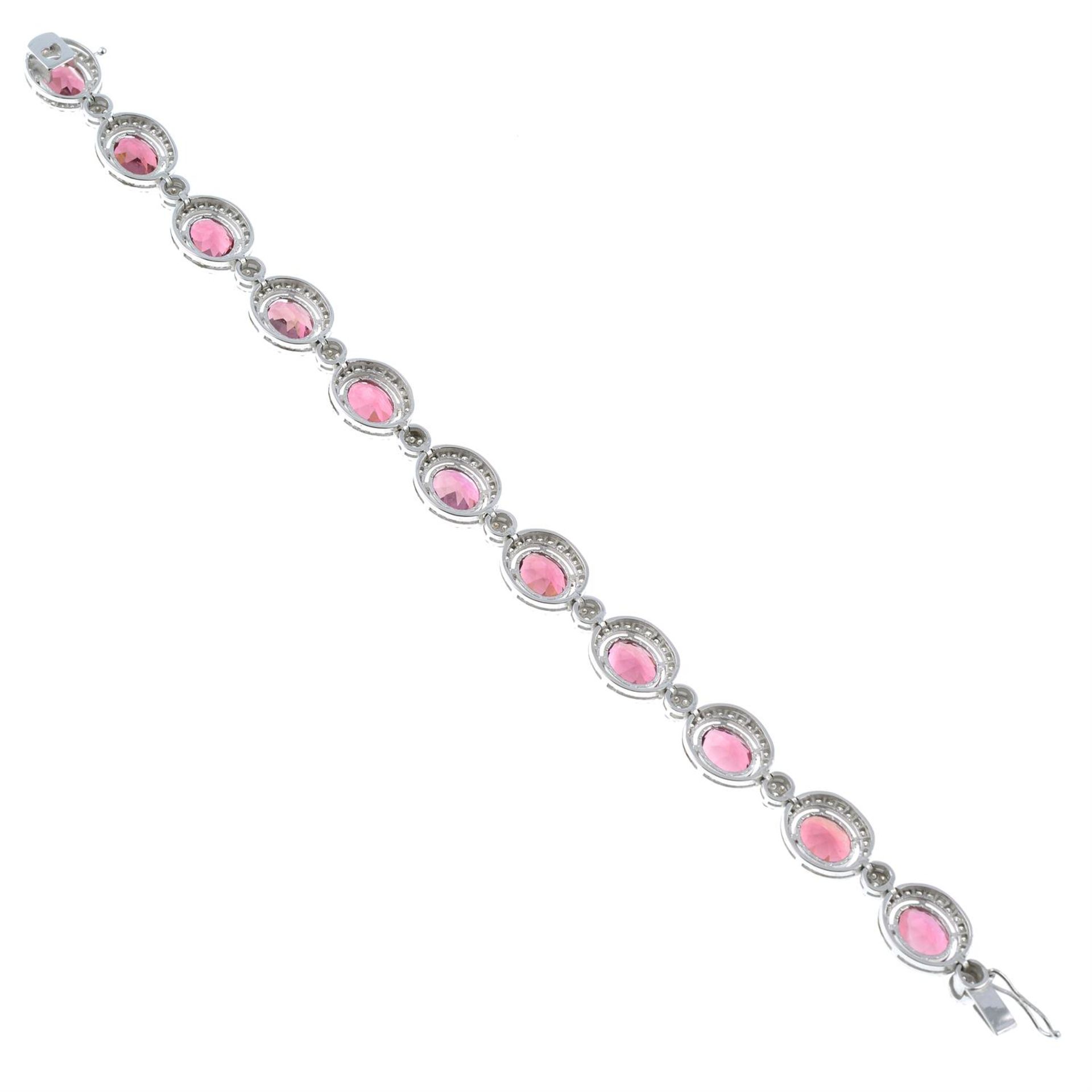 A pink tourmaline and diamond bracelet. - Image 4 of 4