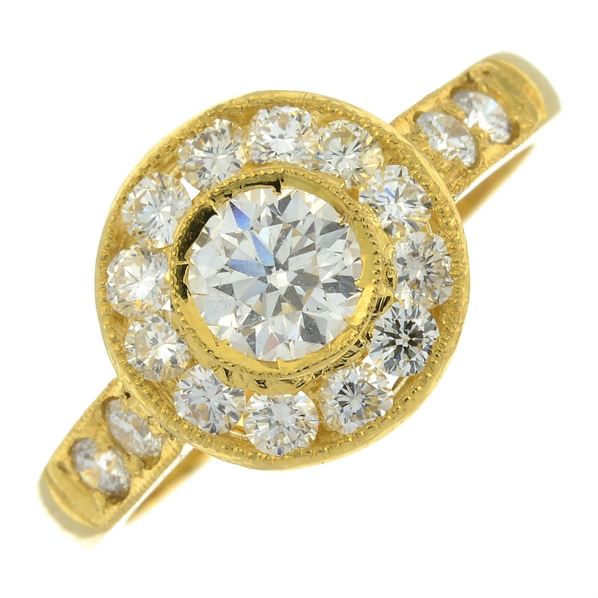 A brilliant-cut diamond cluster ring. - Image 2 of 6