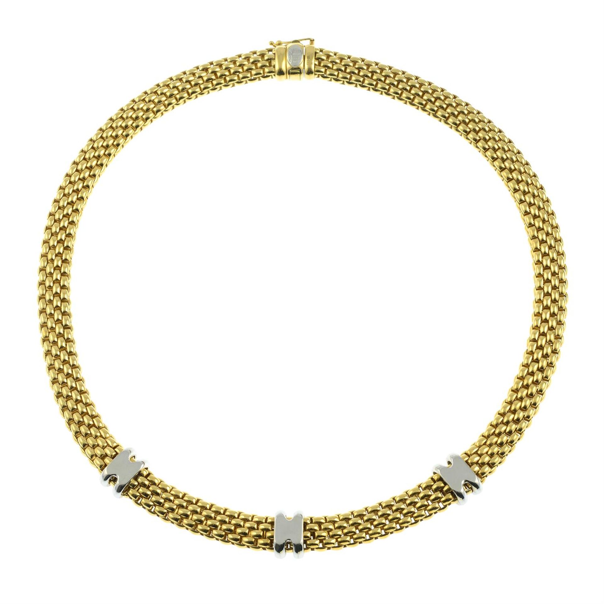 An 18ct gold diamond two-bar spacer 'Maori' necklace, by Fope. - Image 4 of 6