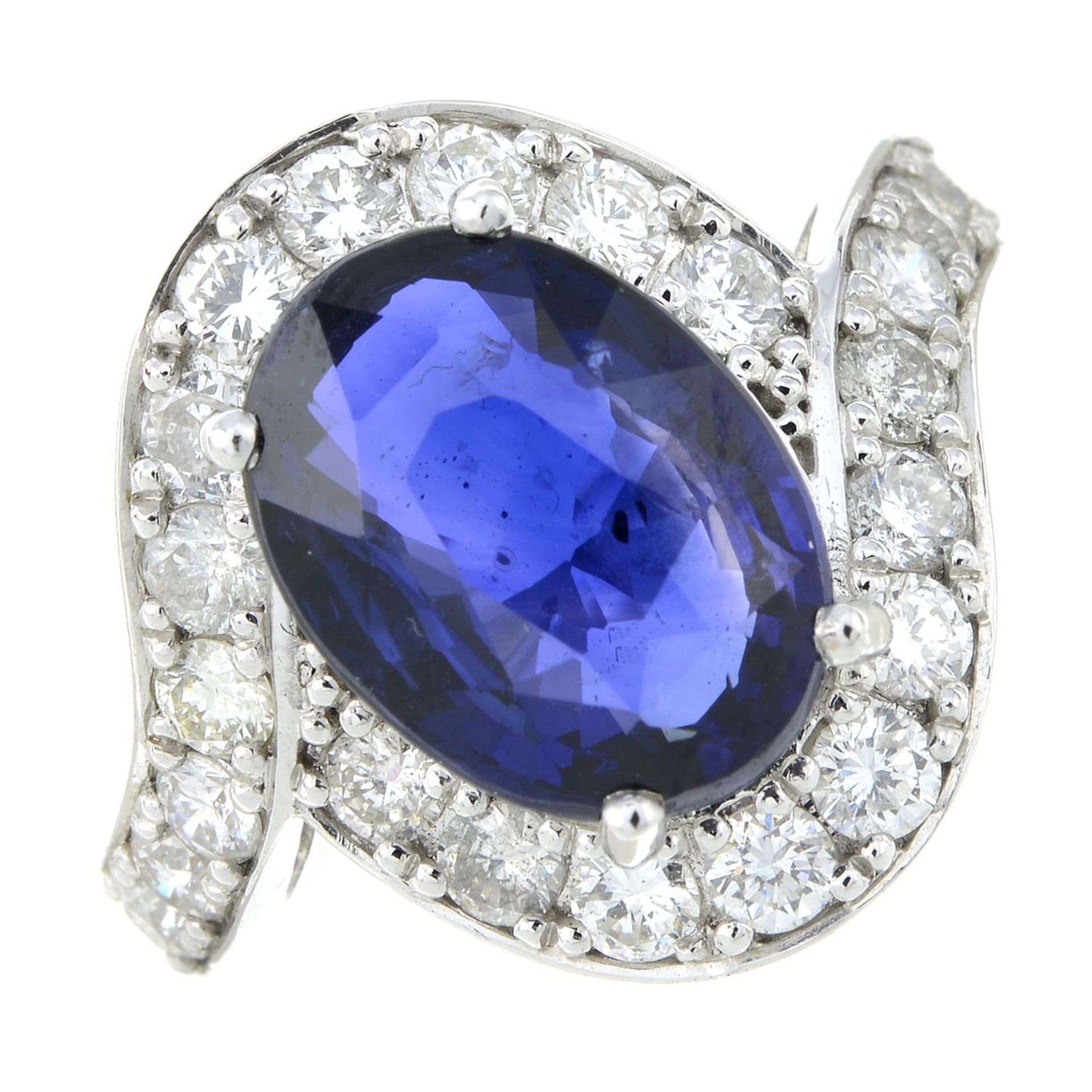 A sapphire and brilliant-cut diamond dress ring. - Bild 2 aus 6