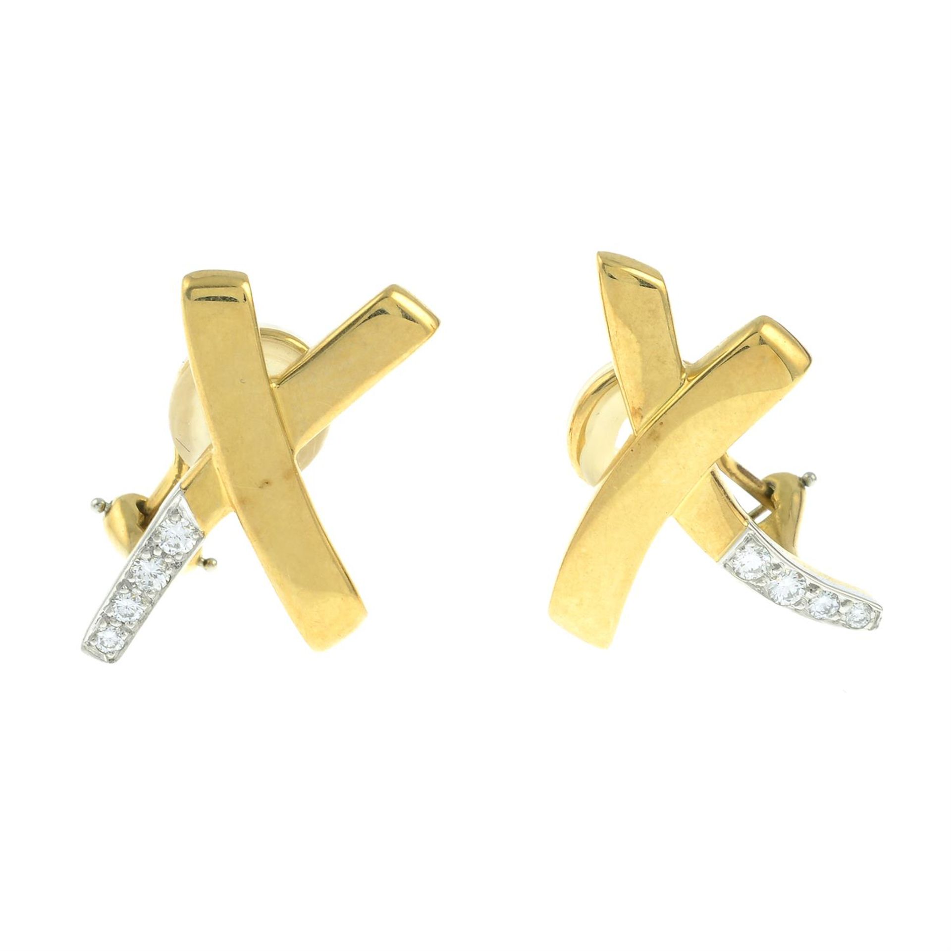 A pair of brilliant-cut diamond 'Kiss' earrings, by Paloma Picasso, for Tiffany & Co. - Image 2 of 3