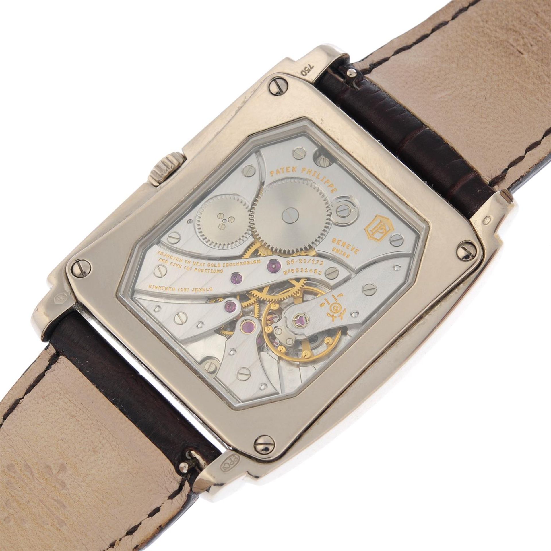 PATEK PHILIPPE - an 18ct white gold Gondolo wrist watch, 33mm. - Bild 4 aus 5