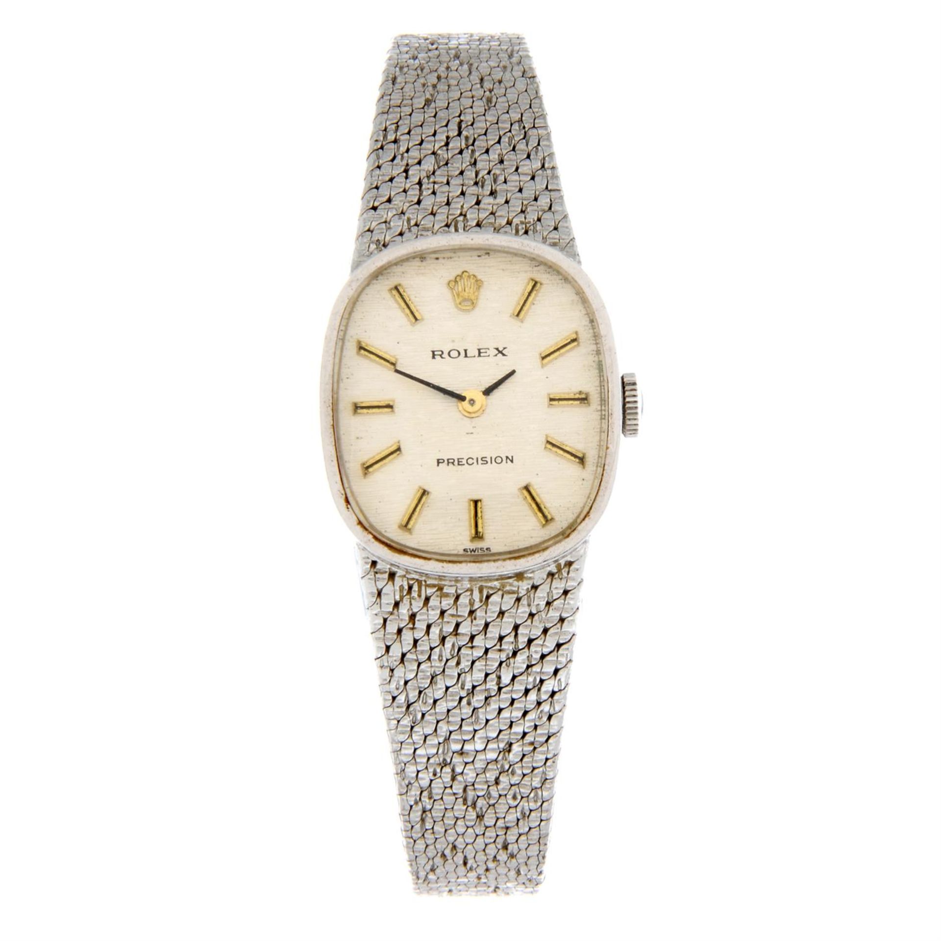 ROLEX - a 14ct white gold bracelet watch, 19mm.