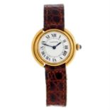 CARTIER - a 18ct yellow gold Vendome wrist watch, 25mm.