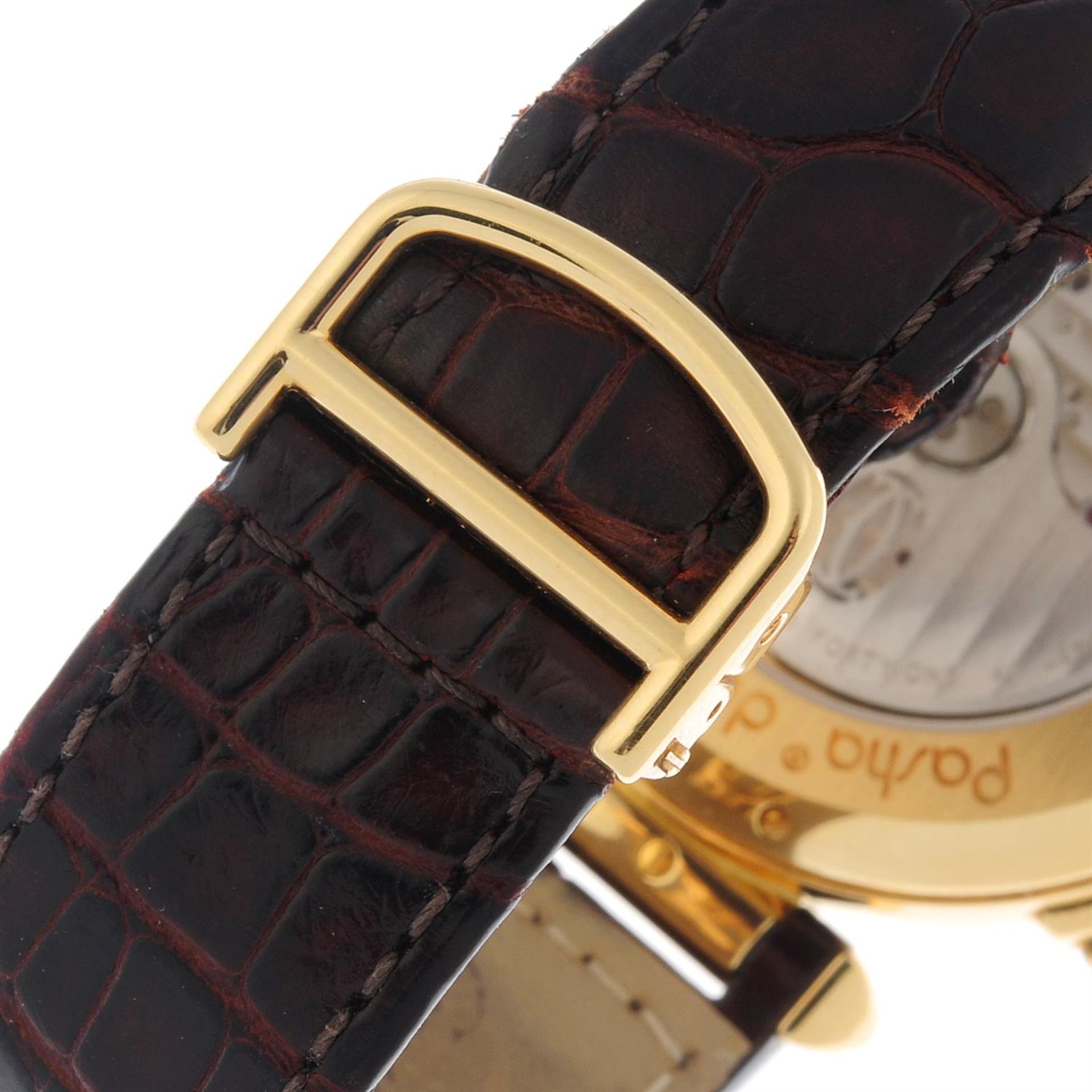 CARTIER - an 18ct yellow gold Pasha chronograph wrist watch, 42mm. - Bild 2 aus 5