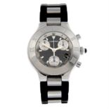 CARTIER - a stainless steel Chronoscaph 21 chronograph wrist watch, 38mm.